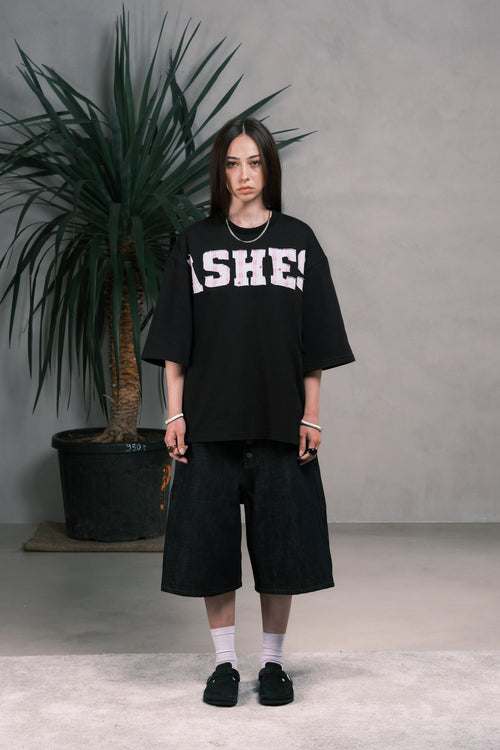 ASHES PLAID TEE — BLACK