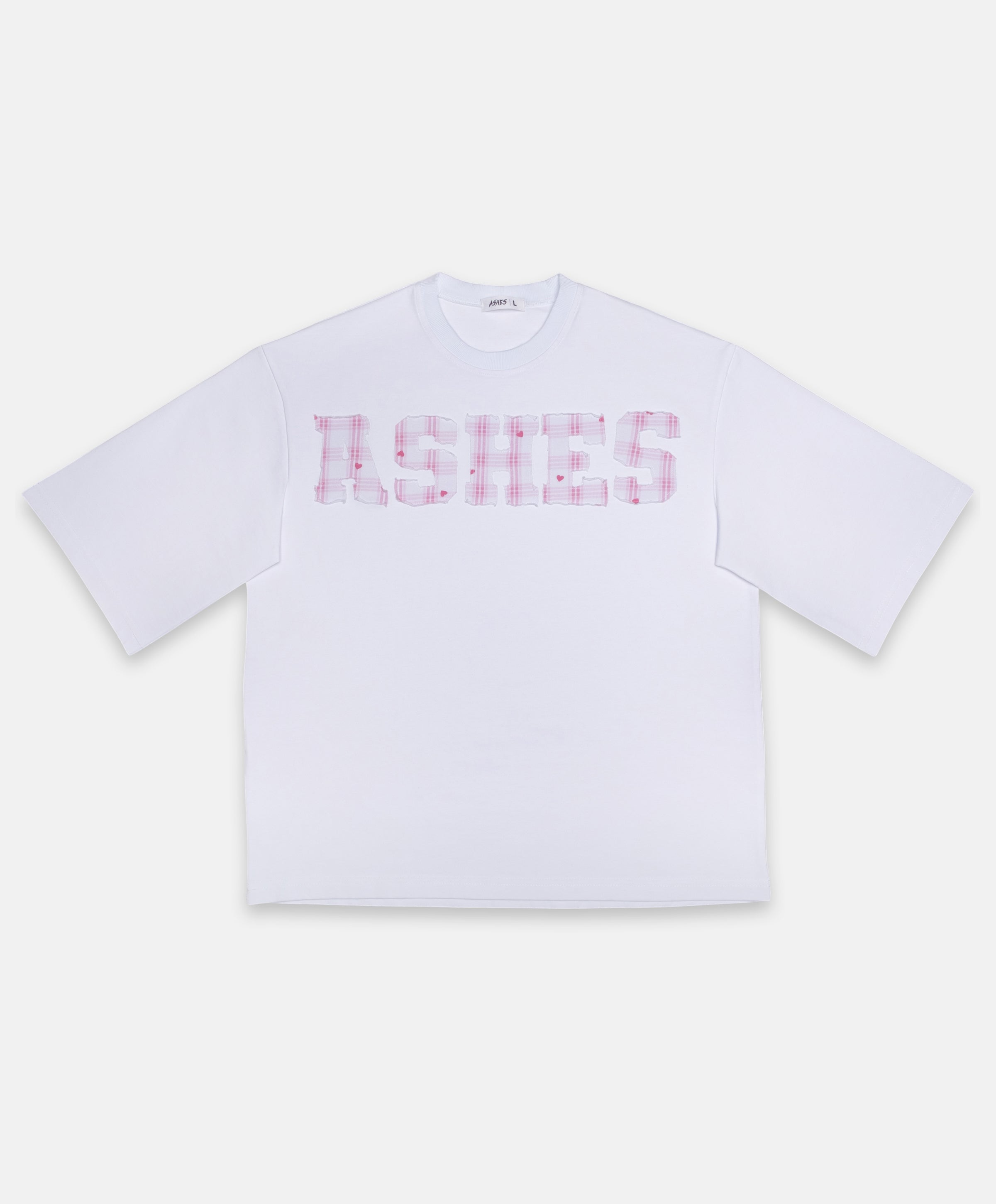 ASHES PLAID TEE — WHITE