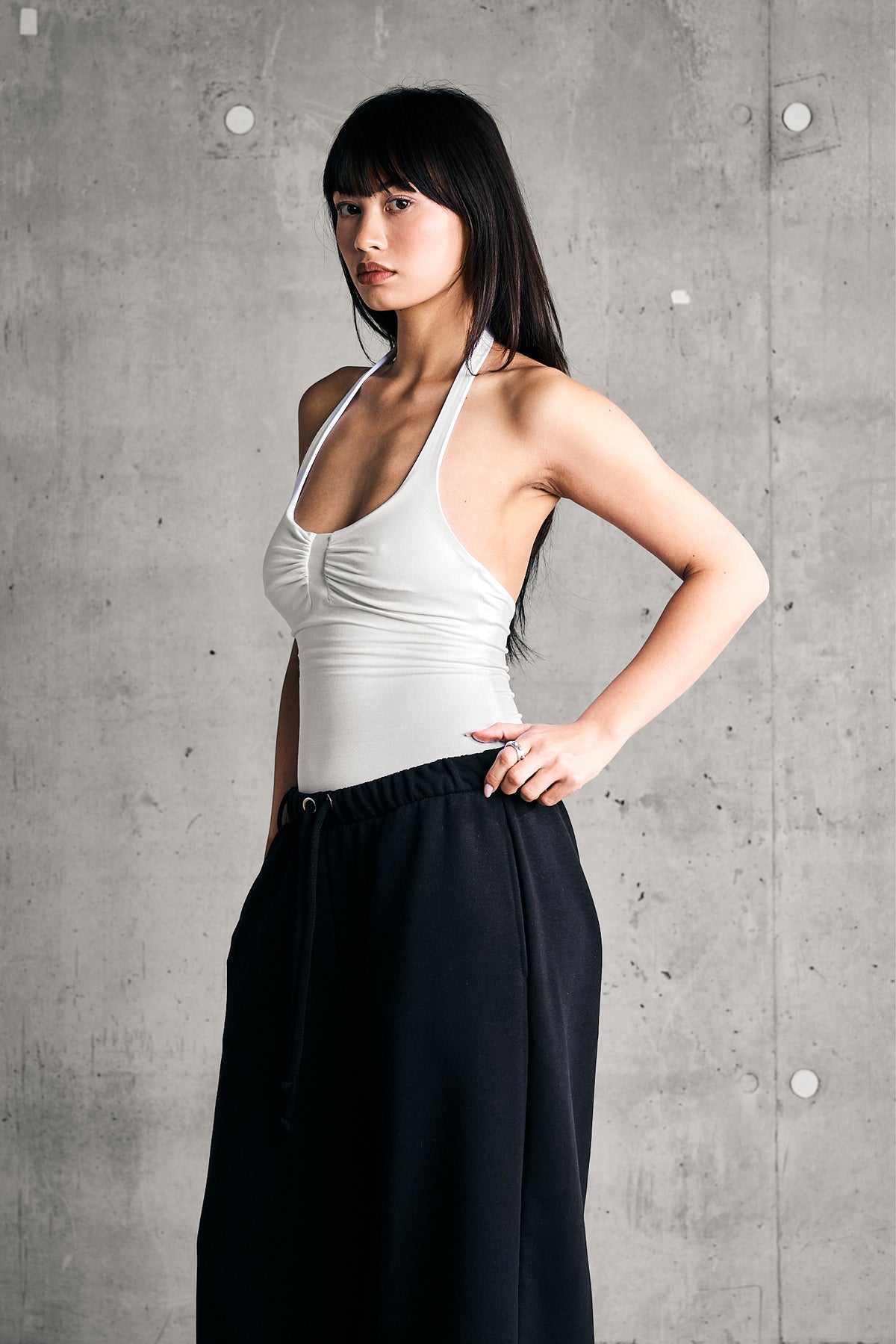 SOFT HALTER BODY — WHITE