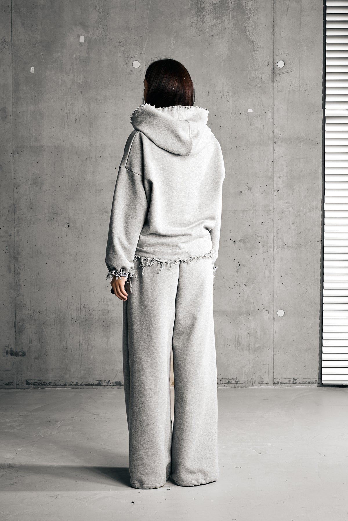 TRACE II HOODIE — GREY MELANGE
