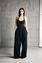 SOFT HALTER BODY — BLACK