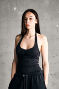 SOFT HALTER BODY — BLACK