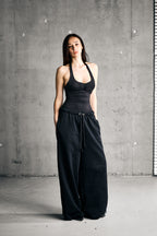 SOFT HALTER BODY — BLACK