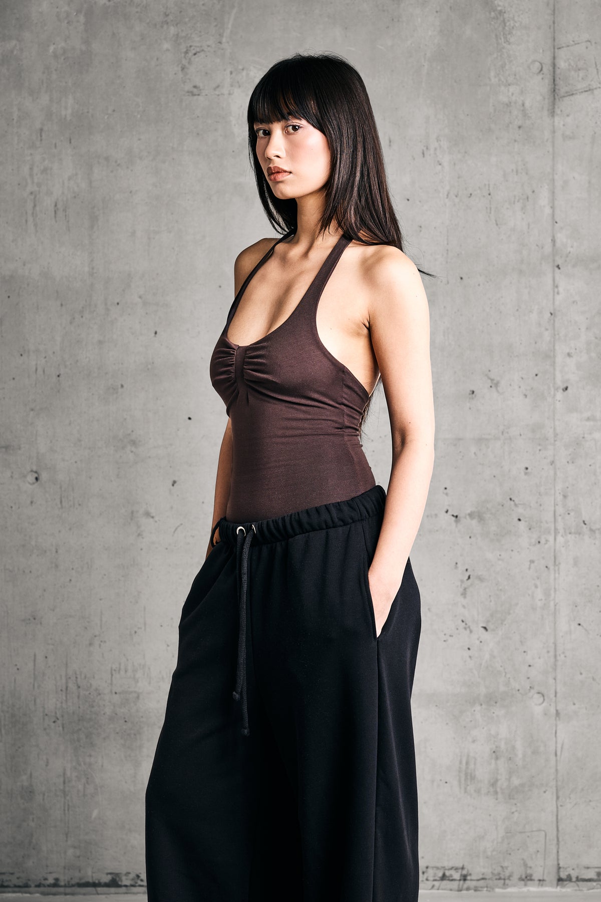 SOFT HALTER BODY — CHOCOLATE