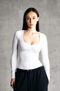 SOFT LONGSLEEVE BODY — WHITE