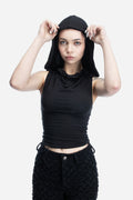 HOODED TANK TOP BLACK