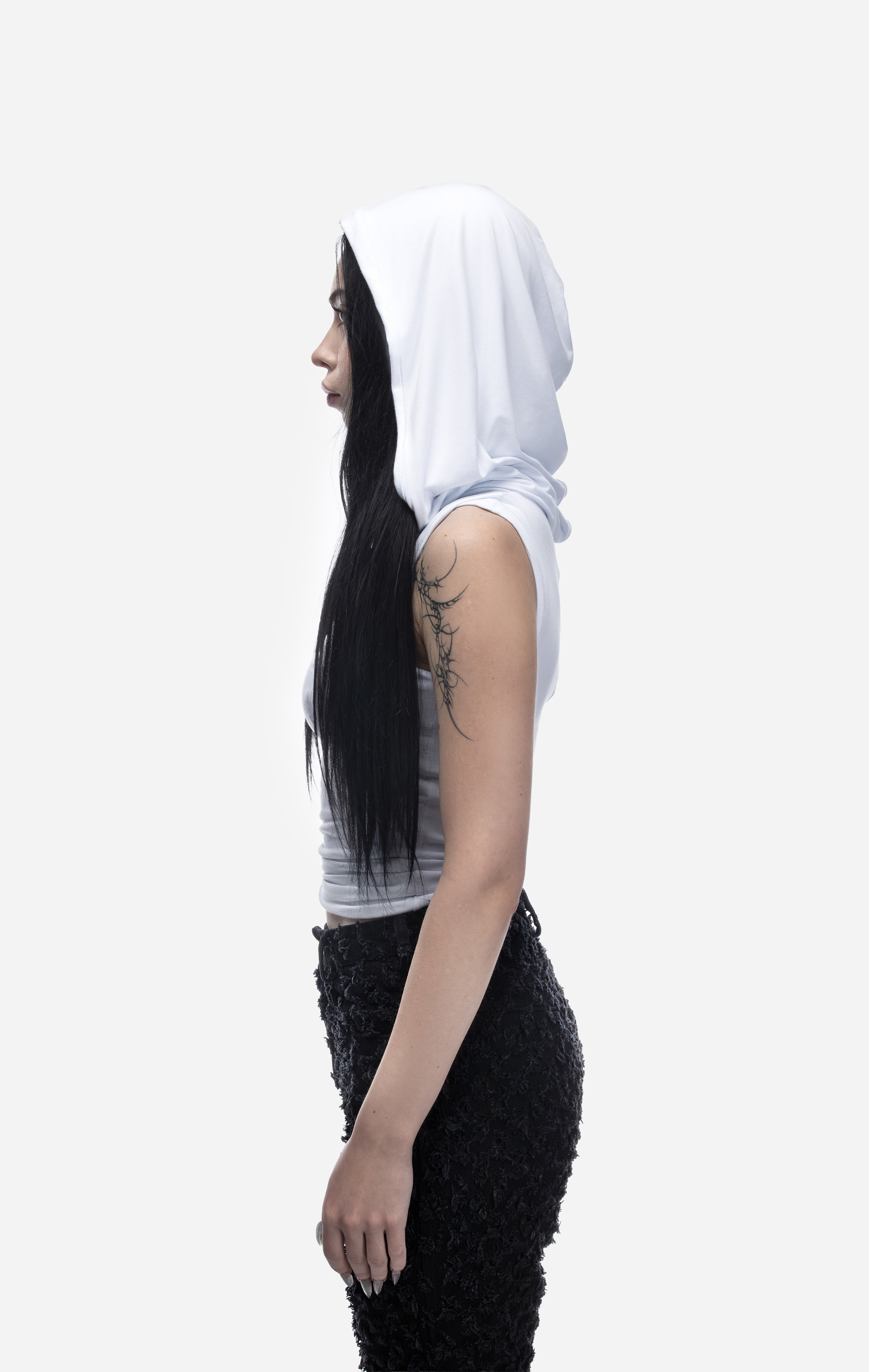 HOODED TANK TOP WHITE
