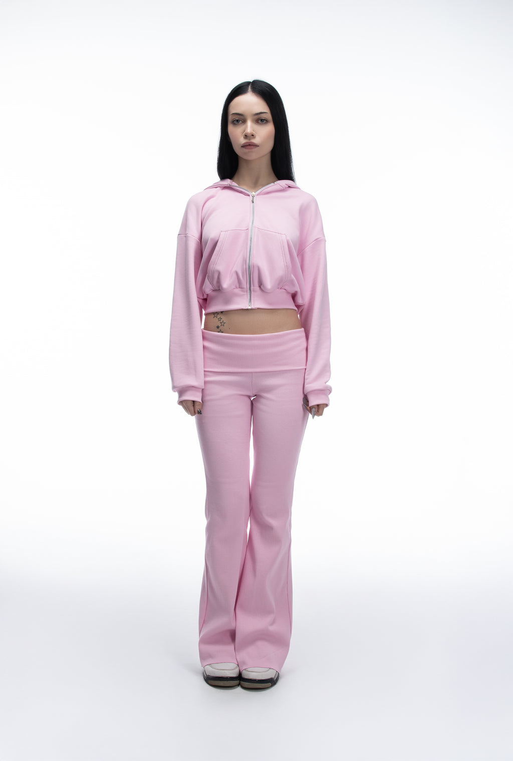 ASH CROPPED ZIP HOODIE