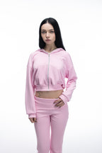 ASH CROPPED ZIP HOODIE