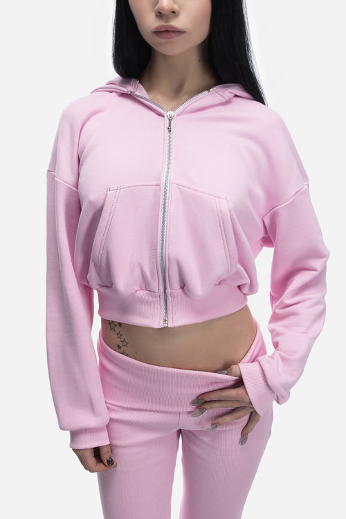 ASH CROPPED ZIP HOODIE