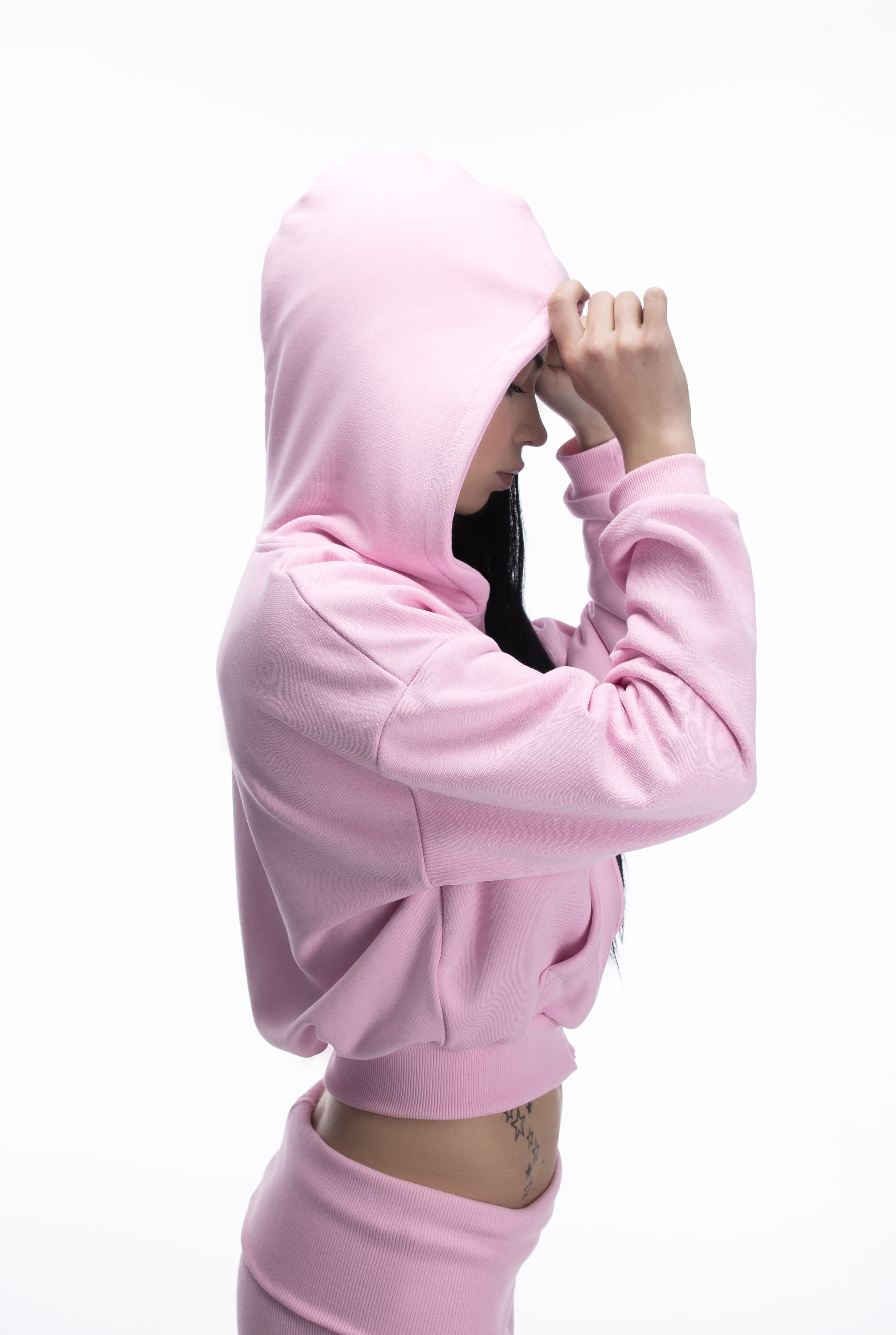 ASH CROPPED ZIP HOODIE