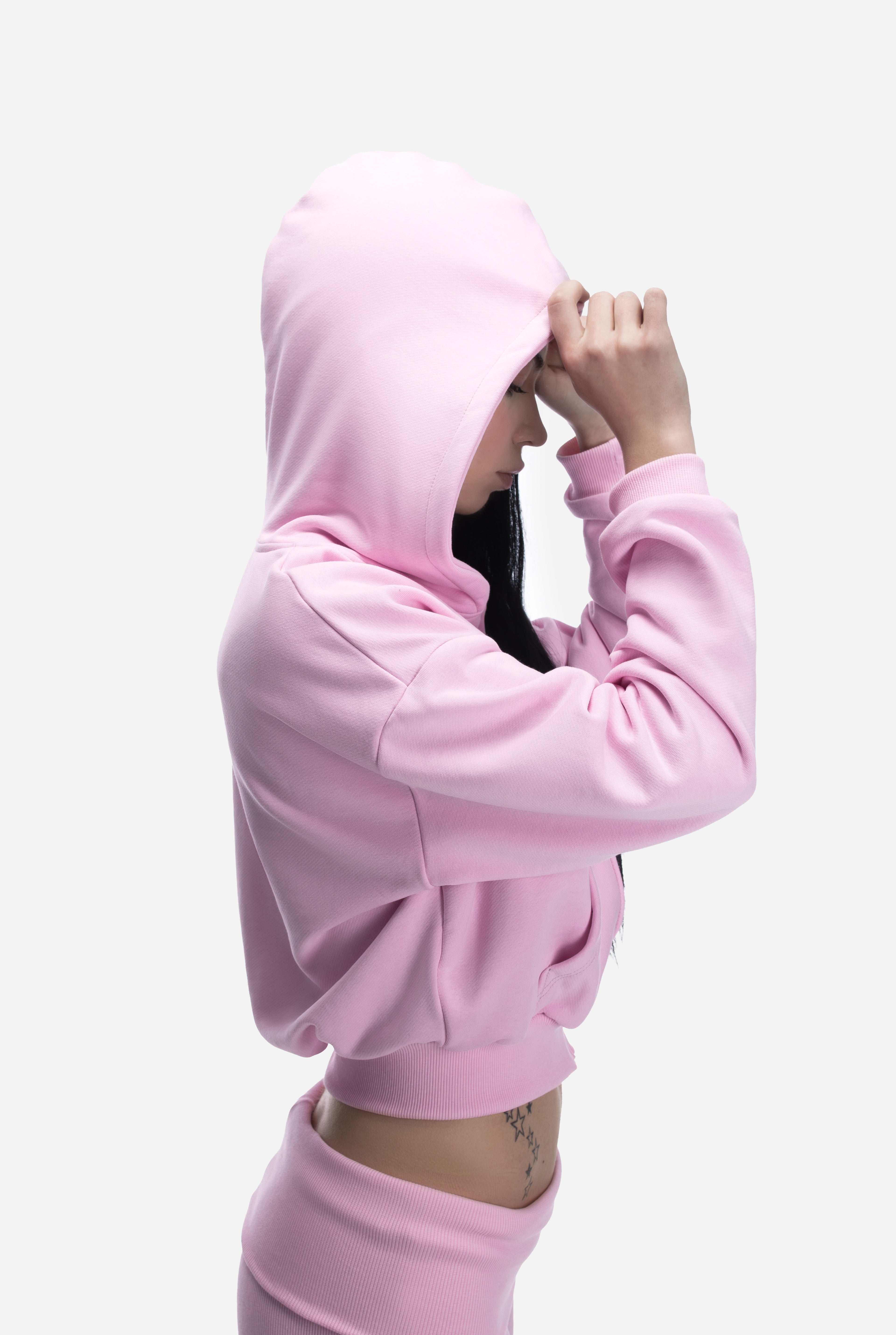 ASH CROPPED ZIP HOODIE