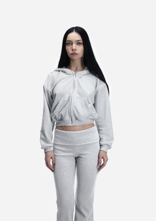 ASH CROPPED ZIP HOODIE