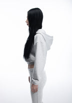 ASH CROPPED ZIP HOODIE